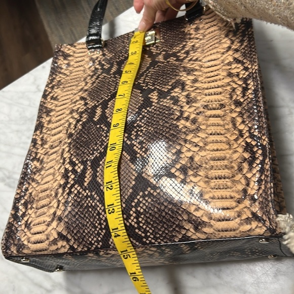 Kate Spade Millenium Park Pacey Python Tote Handbag Brown and Black - Picture 10 of 14